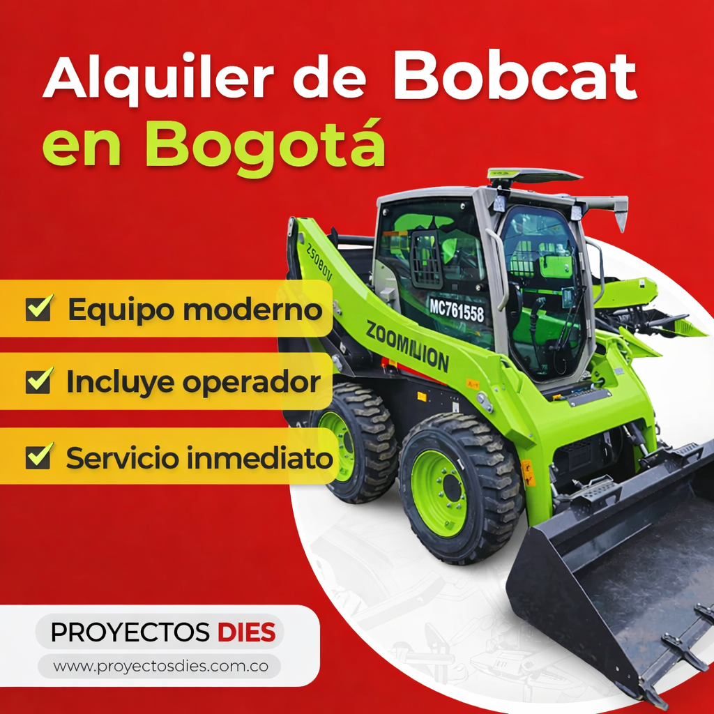 Alquilar bobcat en Bogotá precios, usos y beneficios del minicargador en obra