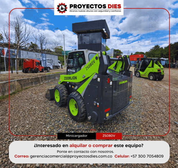 Minicargador Zoomlion ZS080V para movimiento de tierra y manipulación de materiales