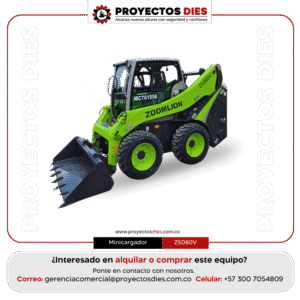 Minicargador Zoomlion ZS080V para movimiento de tierra y manipulación de materiales
