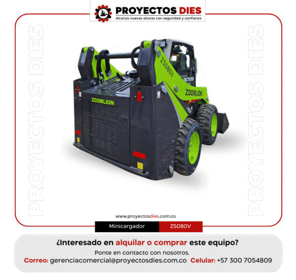 Minicargador Zoomlion ZS080V para movimiento de tierra y manipulación de materiales