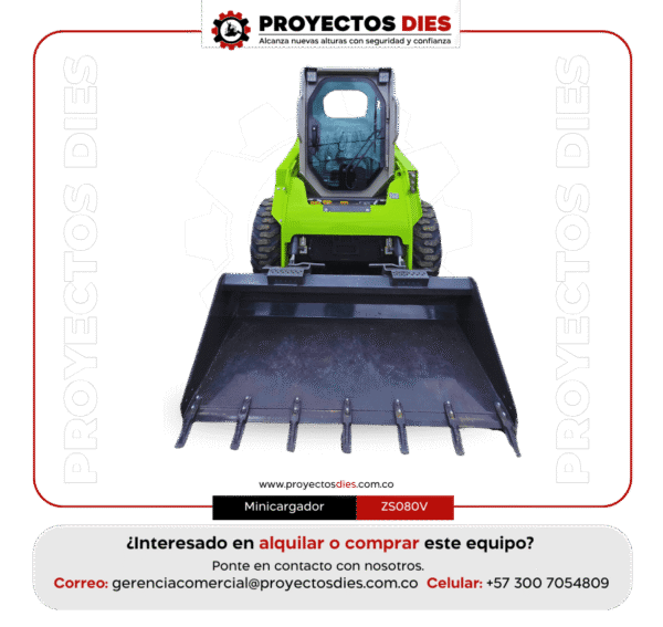 Minicargador Zoomlion ZS080V para movimiento de tierra y manipulación de materiales