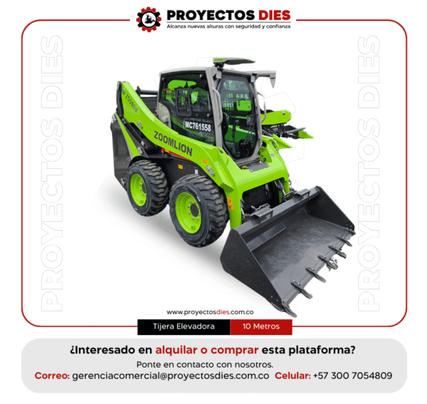 Minicargador Zoomlion ZS080V para movimiento de tierra y manipulación de materiales