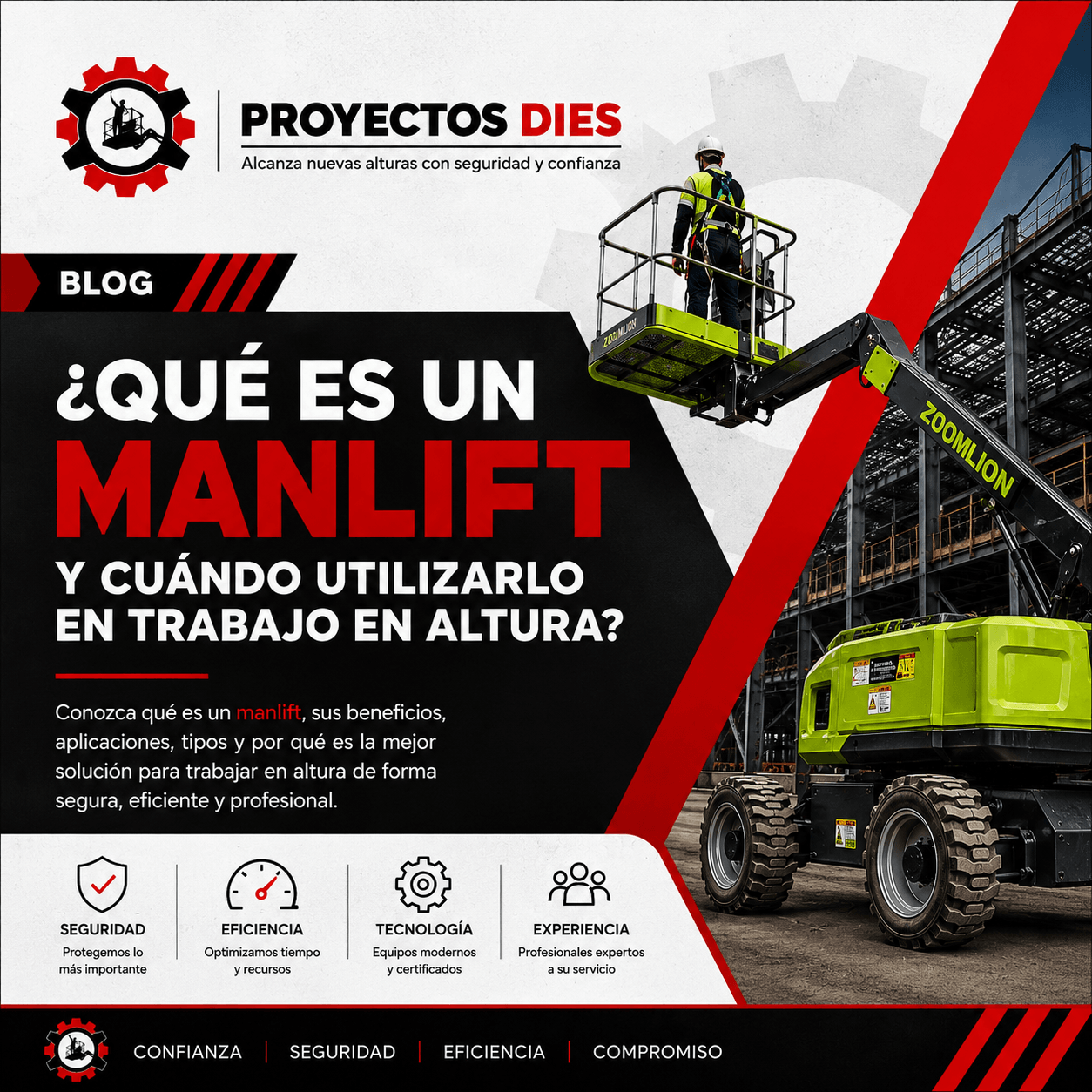 Qué es un Manlift y Cuándo Utilizarlo en Trabajo en Altura